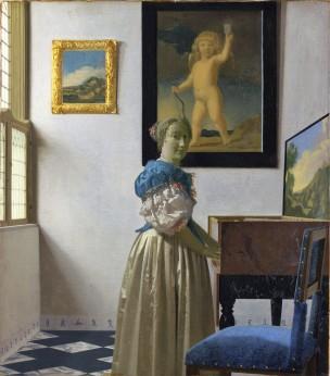 Vermeer 1670-1672 Jeune femme debout au virginal National Gallery