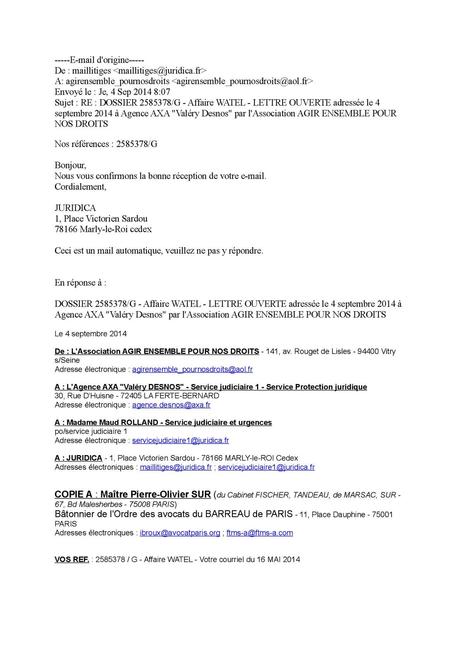 lettre adressée à un avocat Calaméo - LETTRE OUVERTE à la Compagnie d'Assurance AXA ...