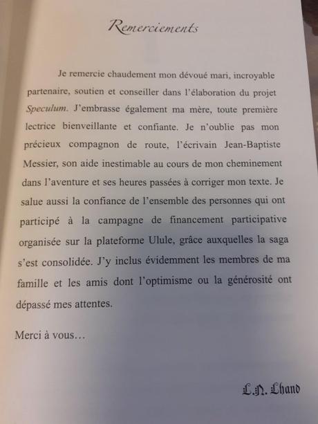 « Speculum » livre 1 de L.N. Lhand « Speculum » livre 1 de L.N. Lhand