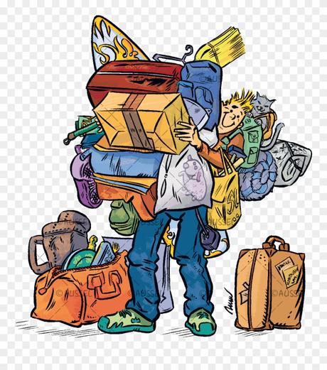 Un Homme Est Surchargé Par Tous Les Objets Qu'il Déménage ...