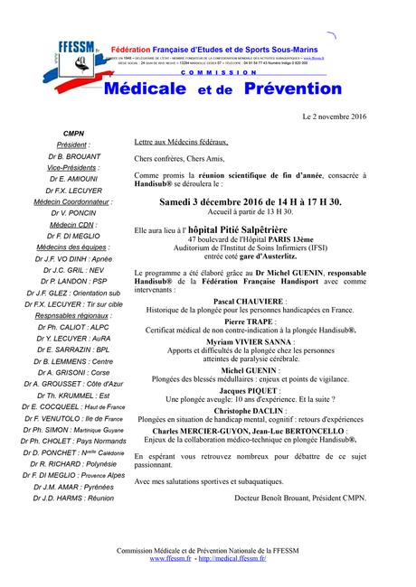 Calendrier - Commission Médicale et de Prévention Nationale
