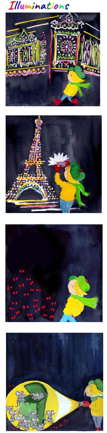 webzine,bd,gratuit,zébra,bande-dessinée,fanzine,strip,lola,aurélie dekeyser,paris,rats,illuminations,tour eiffel,lumière,ville-lumière