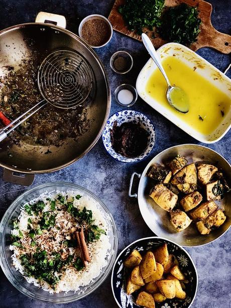 Briani d’espadon fondant, un plat mauricien festif à base de riz, épices, herbes et poisson ! Un véritable régal !