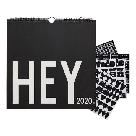 agenda calendrier spiral noir blanc message stickers