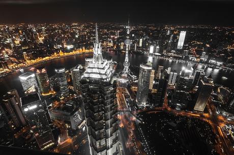 Nuit, Ville, Shanghai, Asie, East, L'Architecture