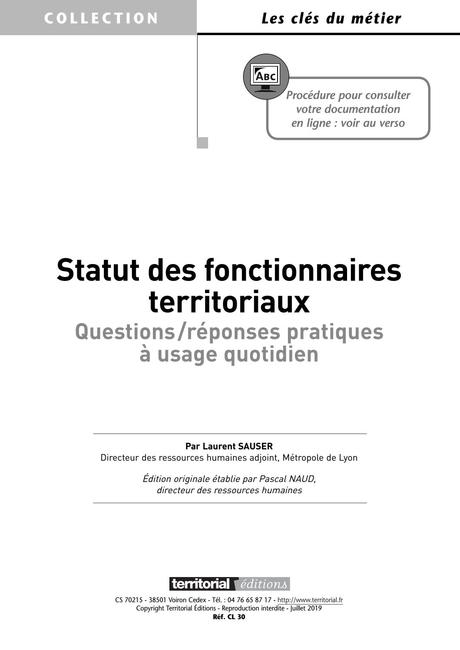 Statut des fonctionnaires territoriaux questions reponses ...