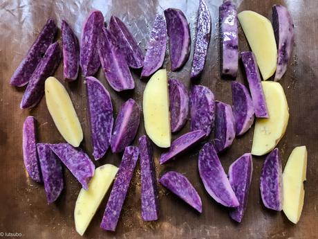 Violettes et au four – Frites de pommes de terre bleues d’Artois