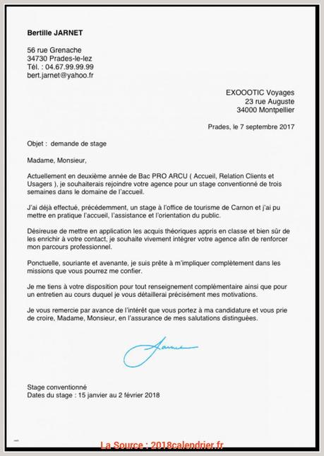 demande de stagiairisation Lettre de motivation | exemple type | Modèle gratuit de ...