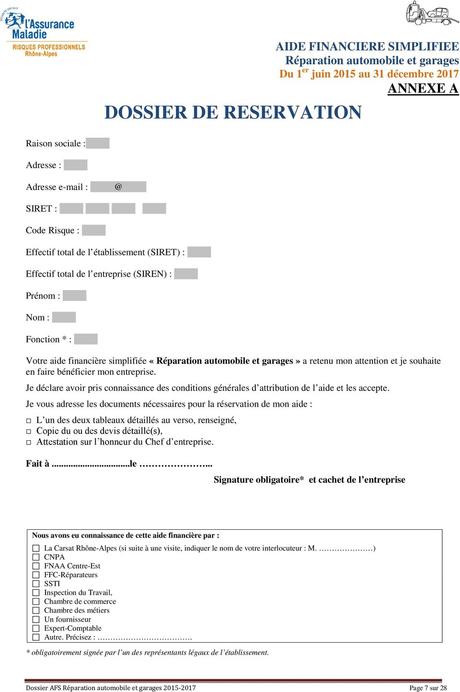 Aide Financière Simplifiée. Réparation automobile et Garages ...