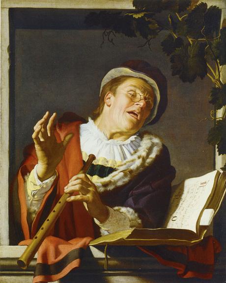 Honthosrt 1623 Singing Elder with a Flute Staatliches Museum, Schwerin 107.5 x 85.5 cm