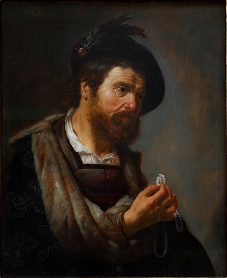 Van Bijlert 1625-30 bearded-man-with-a-string-of-pearls-in-his-hand-Musee des BA Budapest