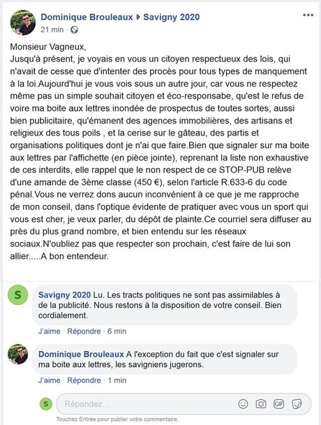 Monsieur Dominique BROULEAUX nous menace d'une plainte pour ...