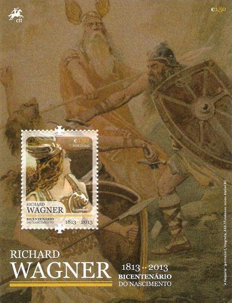 Deux timbres portugais célébraient le bicentenaire de la naissance de Wagner (2013)