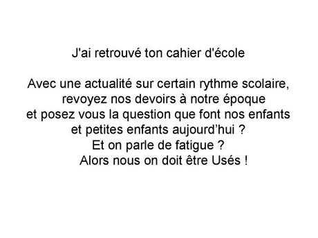 La France - J'ai retrouvé ton cahier d'école....