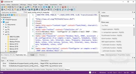 CodeLobster IDE - éditeur de texte destiné à l'édition de code PHP, HTML, CSS... - éditeur de texte destiné à l'édition de code PHP, HTML, CSS...