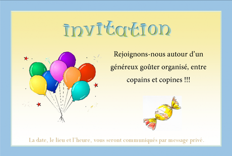 invitation gouter invitation