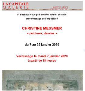 Galerie La Capitale  –  Exposition Christine MESSMER – 7/25 Janvier 2020