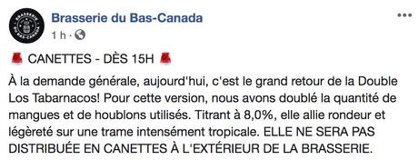 Info bière – La Brasserie Bas-Canada lance une nouvelle édition de sa bière Los Tabarnacos
– Bière noire Info bière – La Brasserie Bas-Canada lance une nouvelle édition de sa bière Los Tabarnacos
– Bière noire