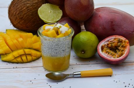 Chia pudding exotique (coco, mangue passion)