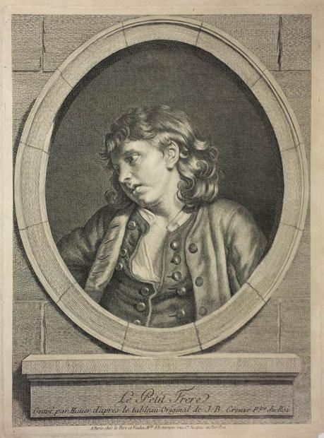 Greuze 1770-1779 Le petit frere gravure de Hauer Bristish Museum