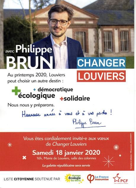 Les vœux de Philippe Brun et de la liste « Changer Louviers » auront lieu le samedi 18 janvier