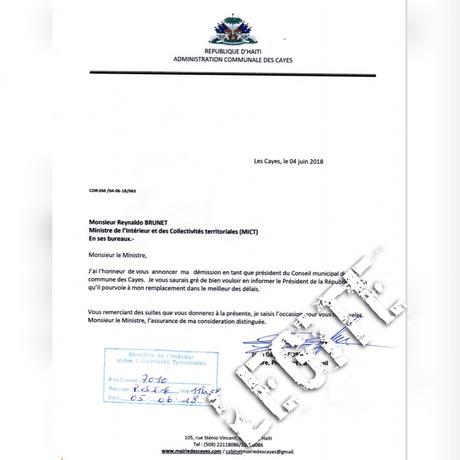 lettre démission conseil municipal