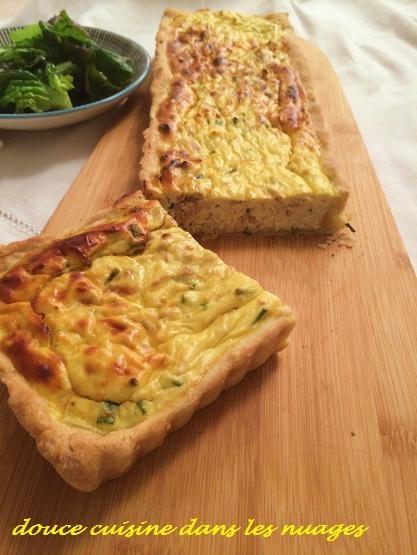 Tarte à la ricotta, thon et ciboulette