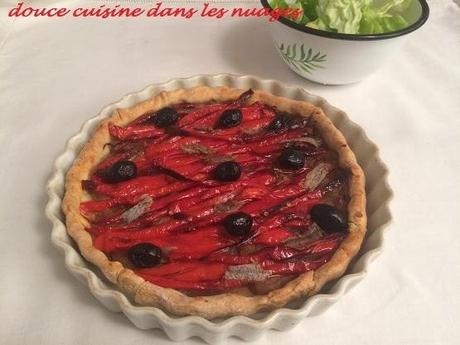 Tarte aux oignons et poivrons rouges Tarte aux oignons et poivrons rouges