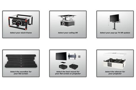 Utilisez le configurateur Audipack pour trouver votre support pour moniteur ou vidéoprojecteur
