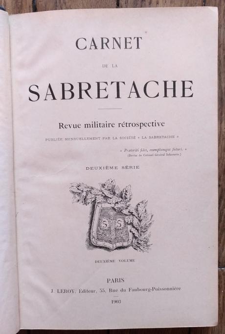 CARNET de la SABRETACHE - premier volume - ...