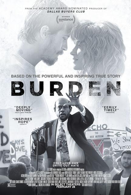 Affiche US pour le drame Burden signé Andrew Heckler