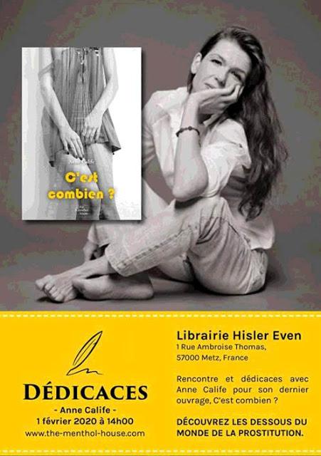 Ouvrez vos agendas ! Le 1er février 2020, rencontrez Anne Calife, en dédicace à la librairie Hisler Even.