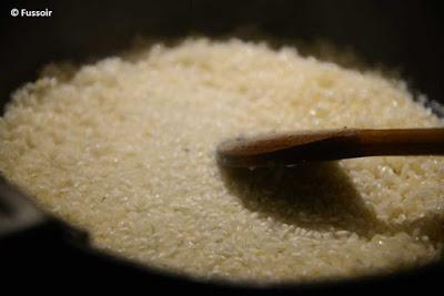 Maquereau pané et risotto aux champignons