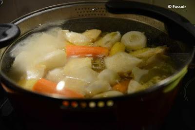 Potée de légumes et de chou vert farci