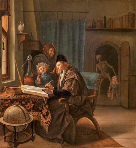 Steen 1662-63 The Scholar and Death National Gallery, Prague