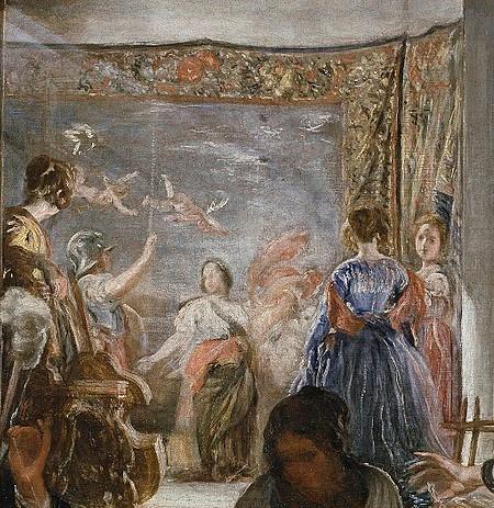 Velazquez 1657 las_hilanderas Prado scene interne