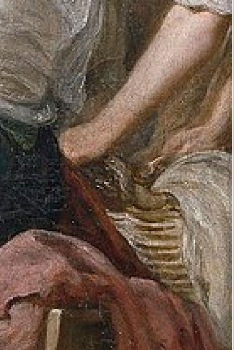 Velazquez 1657 las_hilanderas Prado detail panier