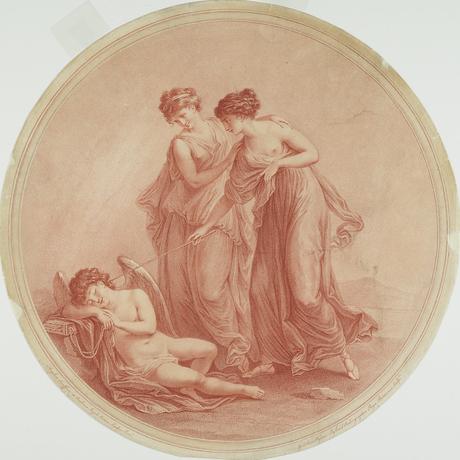 Angelica Kauffmann 1776 Les Graces reveillant l'Amour gravure de William Wynne Ryland