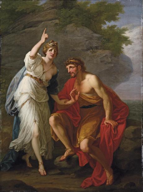 ngelica kauffman 1774 Calypso calling heaven and earth to witness her sincere affection to Ulysses167 x 122 cm Coll priv