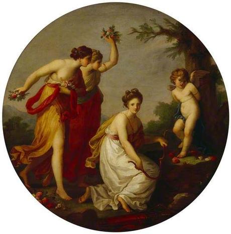 Angelica Kauffmann 1777 7 Cupid Bound by the Graces coll priv