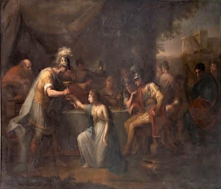 Vortigern, King of Britain, enamoured with Rowena at the Banquet of Hengist, the Saxon General by Angelica Kauffman RA (Chur 1741 ¿ Rome 1807)