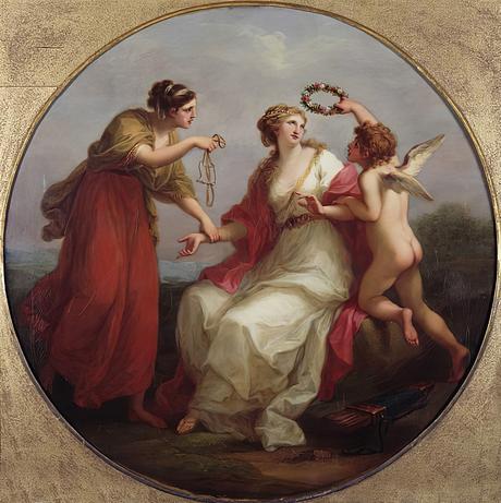 Angelica Kauffmann 1780b ca La Beaute tentee par l'Amour conseillee par la prudence Burghley House Collection, Lincolnshire,