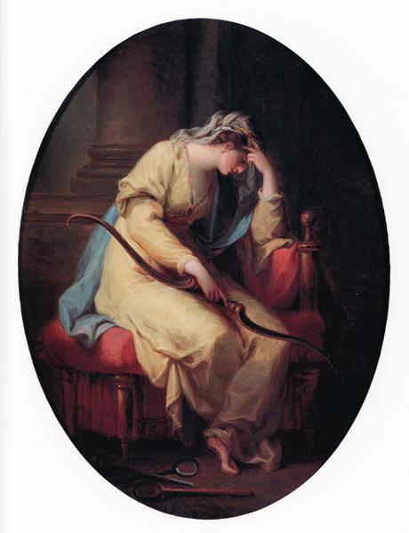 Angelica Kauffmann 1778 ca Penelope pleurant sur l'arc d'Ulysse AK Museum Schwarzenberg