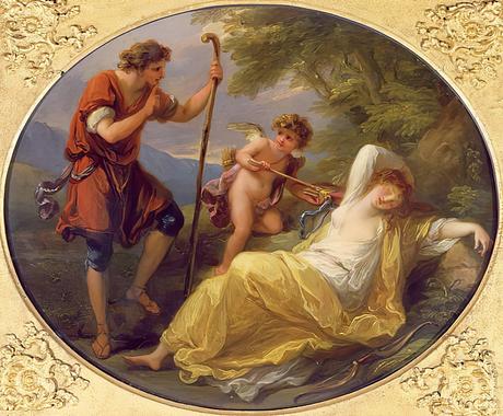 Angelica Kauffmann 1780y ca Une nymphe observee par un berger Victoria and Albert Museum