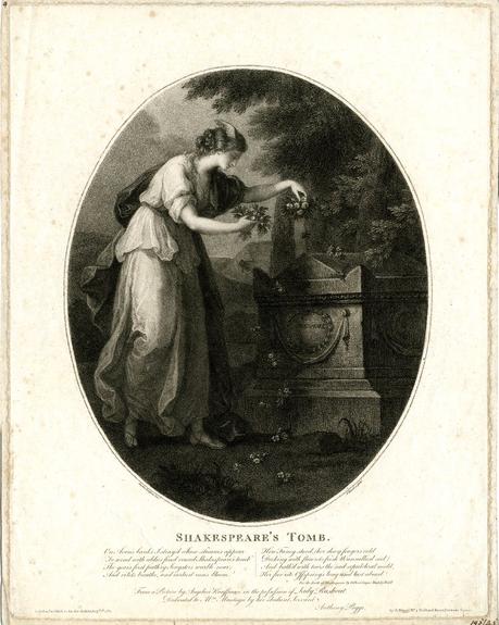 angelica kauffman 1782 Shakespeare's tomb gravure Bartolozzi de Bristish Museum