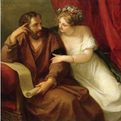Angelica Kauffmann 1794b Phryne Seducing The Philosopher Xenokrates coll priv