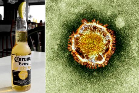   La bière Corona (L) a cherché à se distancier du coronavirus mortel (R)
