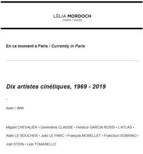 Galerie Lélia MORDOCH   10 artistes cinétiques 1969-2019