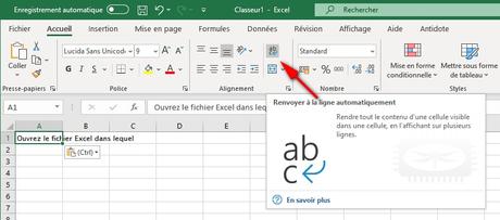 Excel - corriger le débordement des cellules