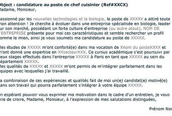 lettre de motivation chef d’equipe | À Voir